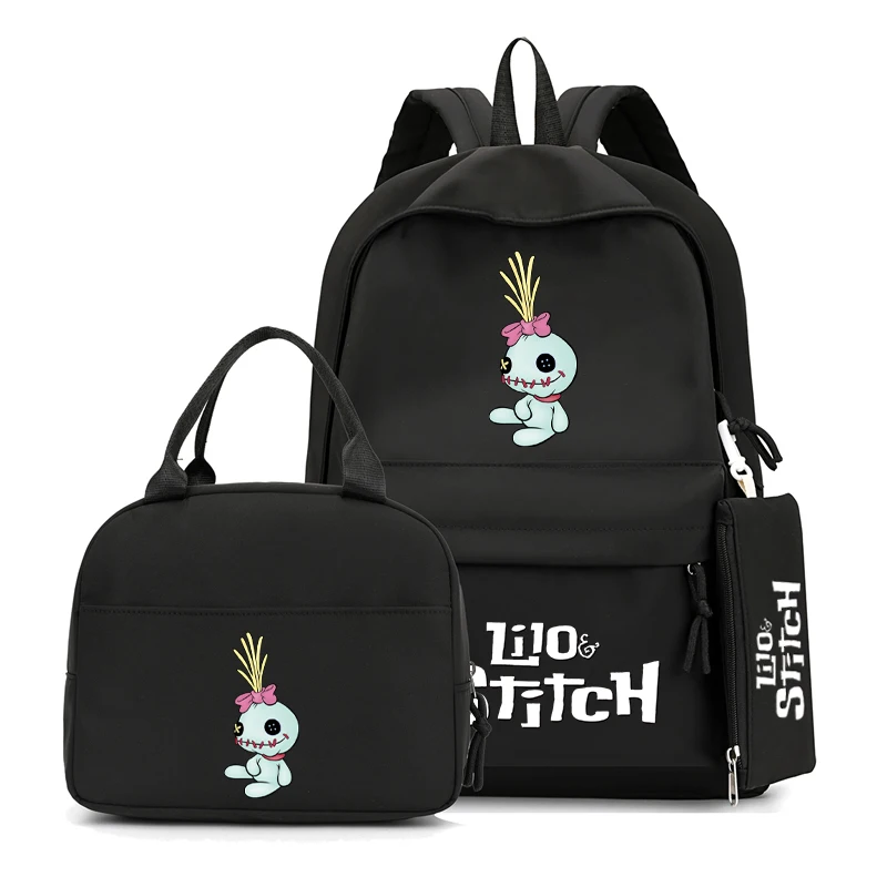 Cartoon Kawaii Lilo & Stitch Waterproof Backpack And Lunch Bag With Pencil Case