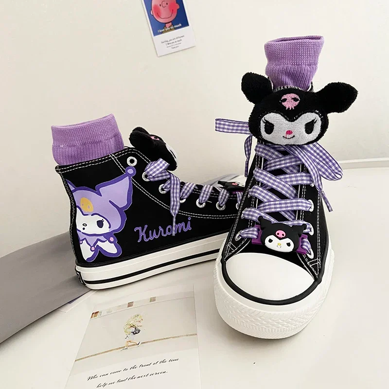 Sanrio Kawaii Cartoon Kuromi Sneakers With Socks