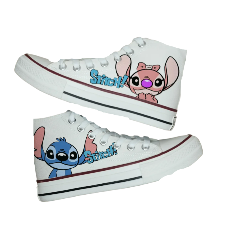 Kawaii Cartoon Angel And Stitch Sports Shoes