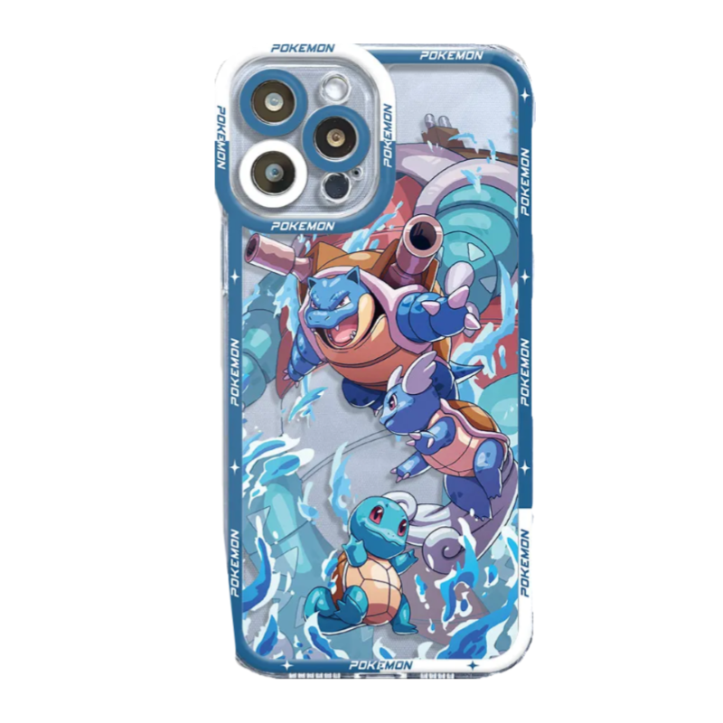Kawaii Pokemon Squirtle Wartortle And Blastoise Apple iPhone Case