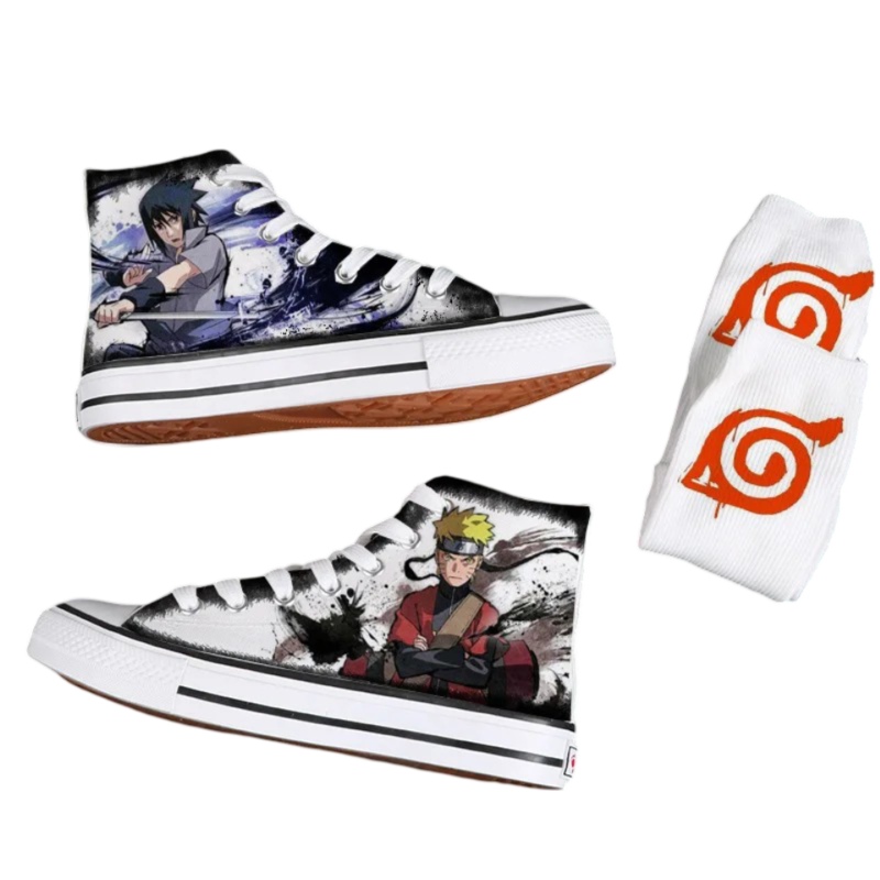 Kawaii Anime Naruto And Sasuke Shoes