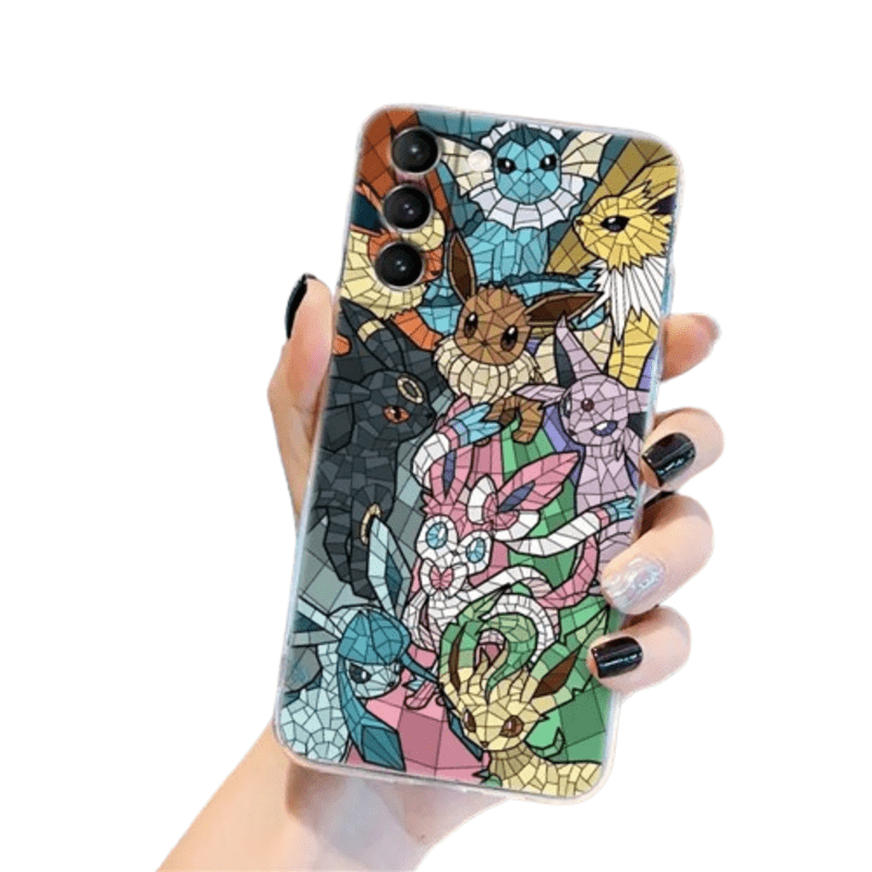 Kawaii Cartoon Pokemon Eevee Evolution Printed Phone Case For Samsung