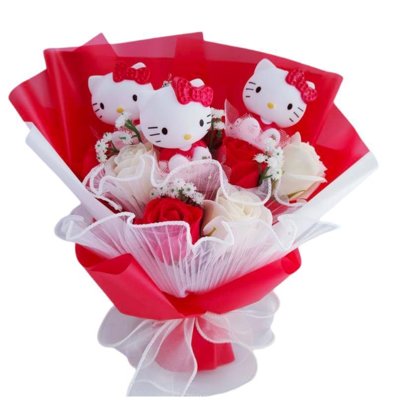 Kawaii Cartoon Hello Kitty Flower Toy Bouquet