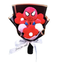 Kawaii Spider-Man Plush Toy With Flower Bouquet Kawaii Spider-Man Plush Toy With Flower Bouquet