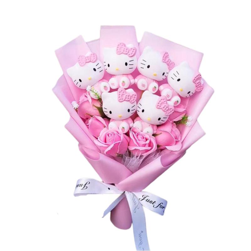 Kawaii Hello Kitty Plush Toy Rose Bouquet