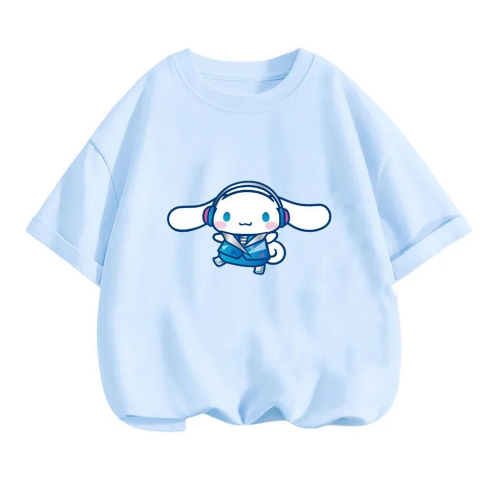 Kawaii Cartoon Cinnamoroll Printed T-Shirt For Boys And Girls