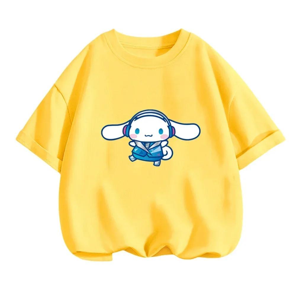 Kawaii Cartoon Cinnamoroll Printed T-Shirt For Boys And Girls