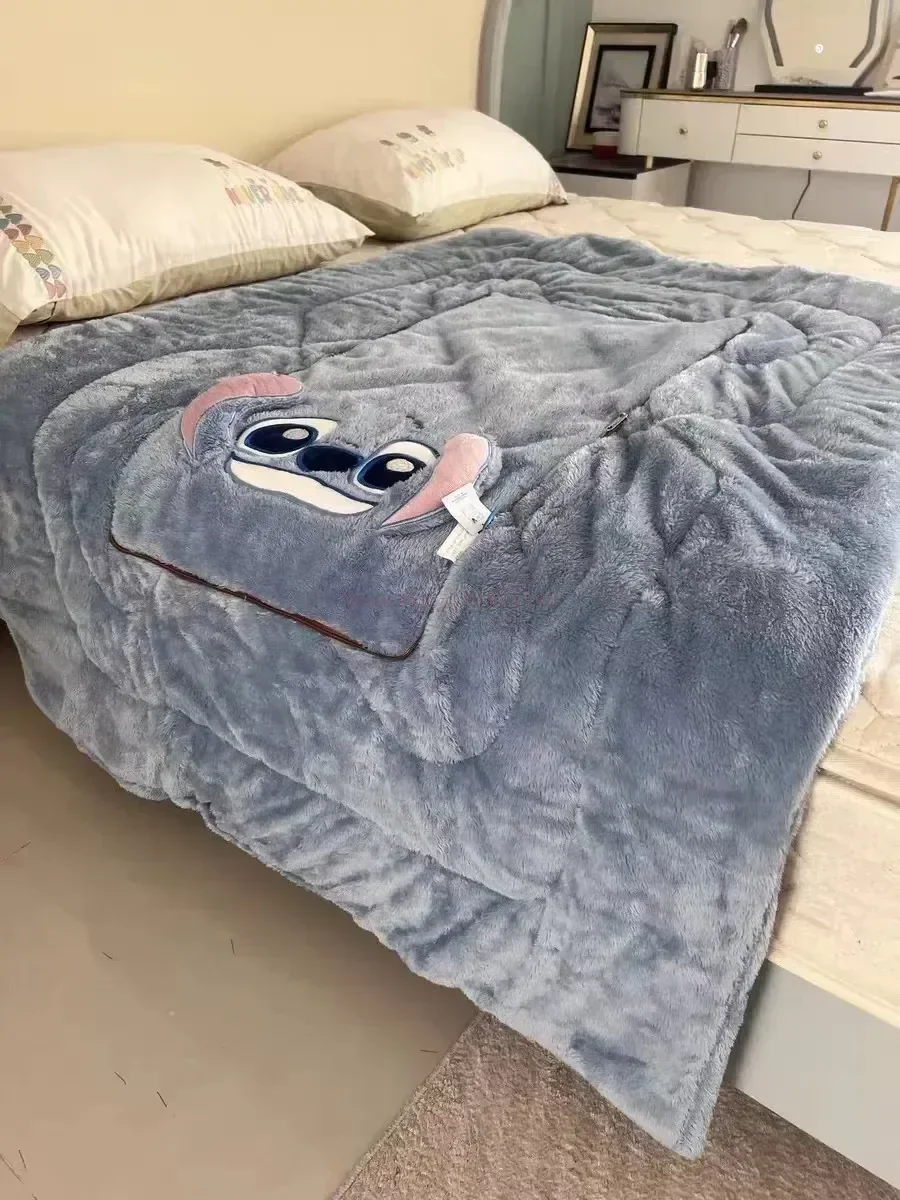 Kawaii Cartoon Stitch Blanket With Pillow