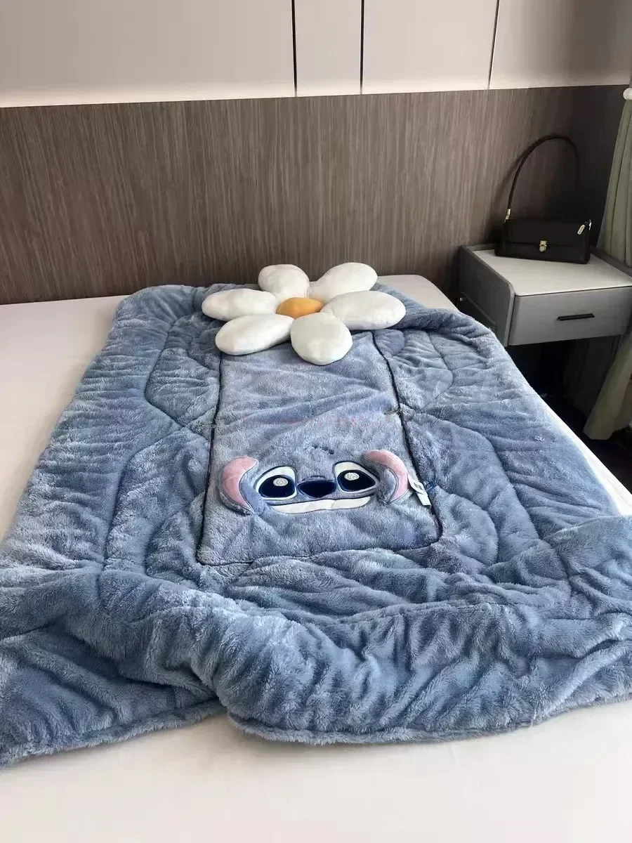 Kawaii Cartoon Stitch Blanket With Pillow