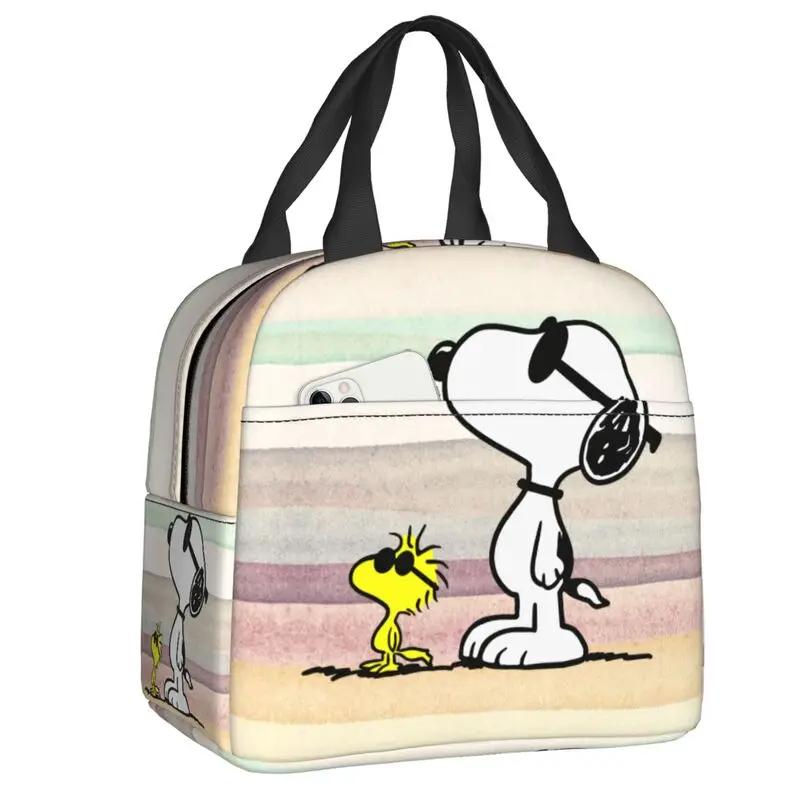 Cartoon Kawaii Snoopy And Woodstock Lunch Bag