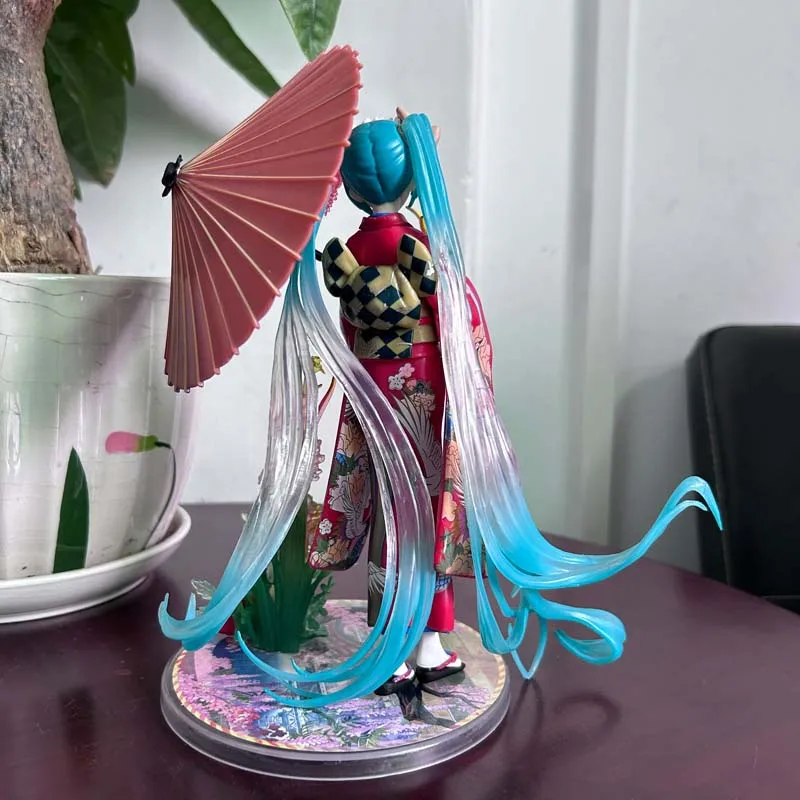 Kawaii Anime Umbrella Kimono Hatsune Miku Figure Action Toy