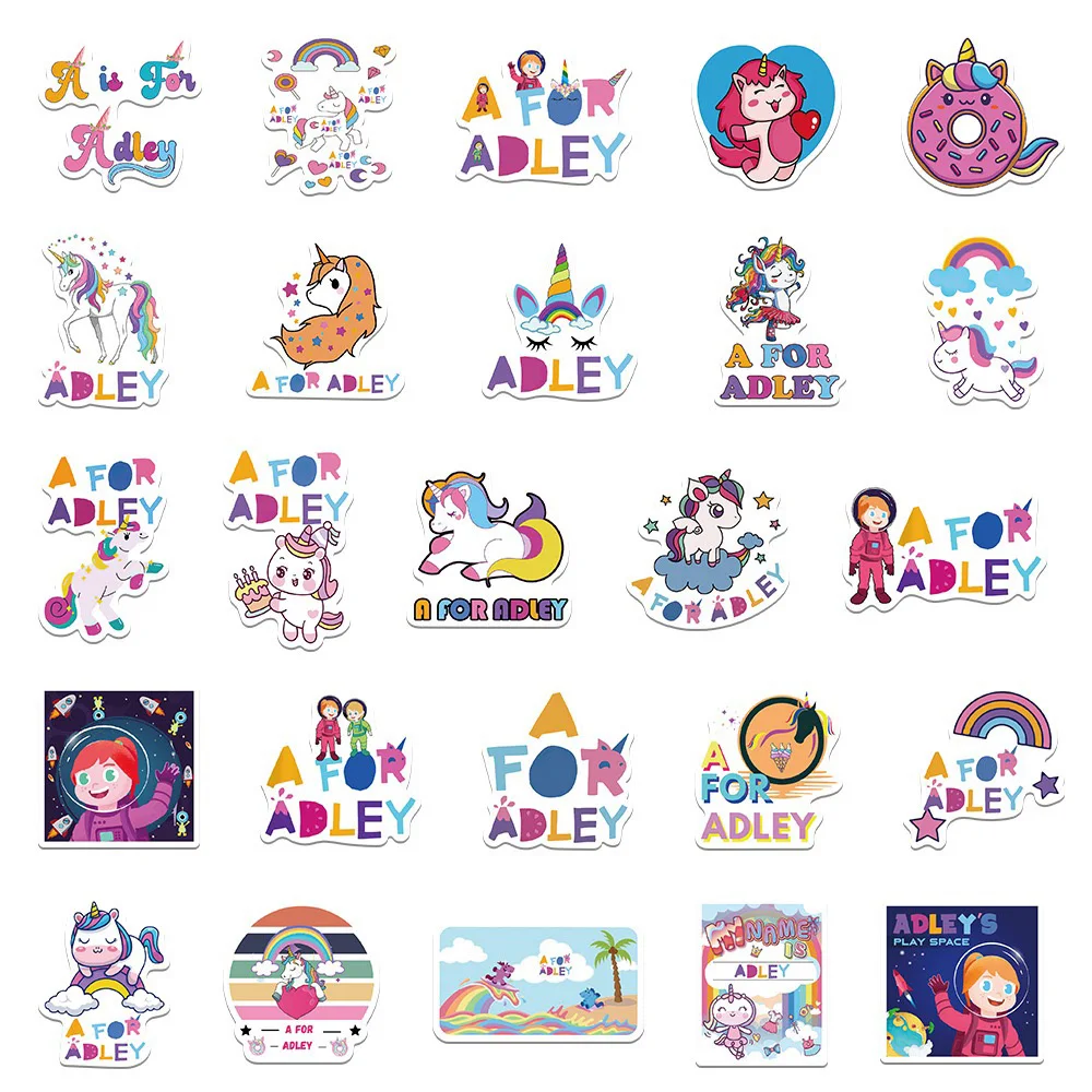 Kawaii Cartoon A For Adley Graffiti Sticker Kawaii Cartoon A For Adley Graffiti Sticker