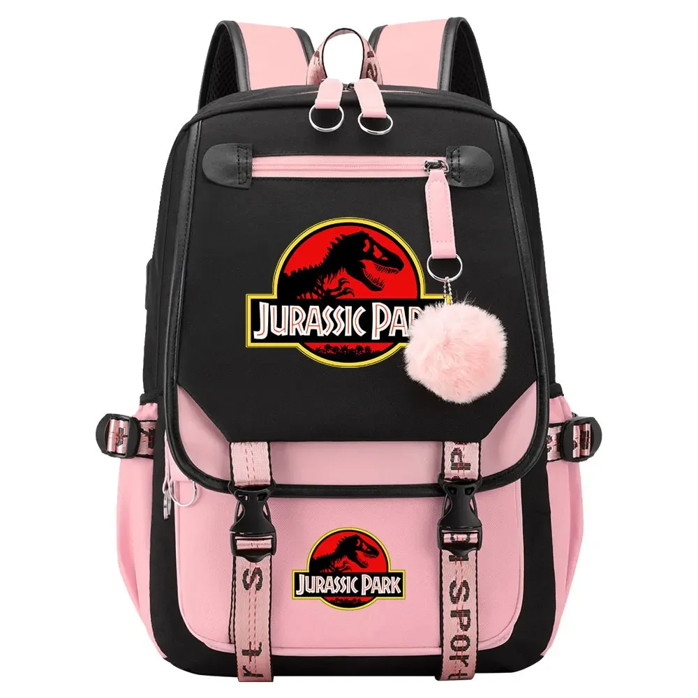 Kawaii Jurassic Park School Bag With USB Port