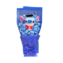 Kawaii Stitch Graduation Plush Toy With Flower Bouquet Kawaii Stitch Graduation Plush Toy With Flower Bouquet