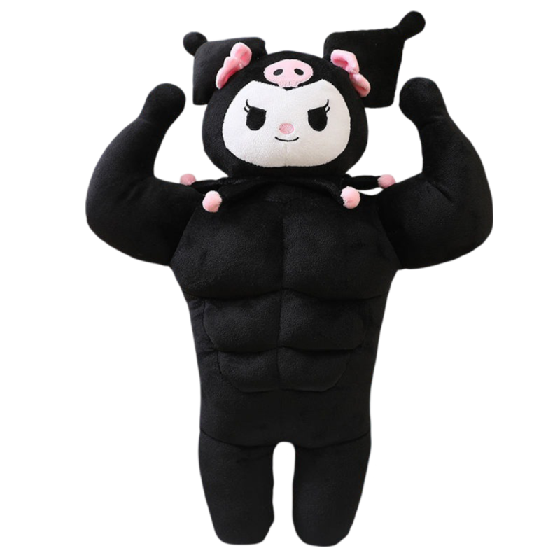 Sanrio Kawaii Kuromi Muscle Plush Stuffed Toy 
