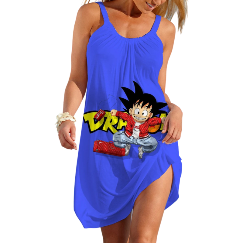 Kawaii Cartoon Dragon Ball Z Son Goku Summer Dress For Women