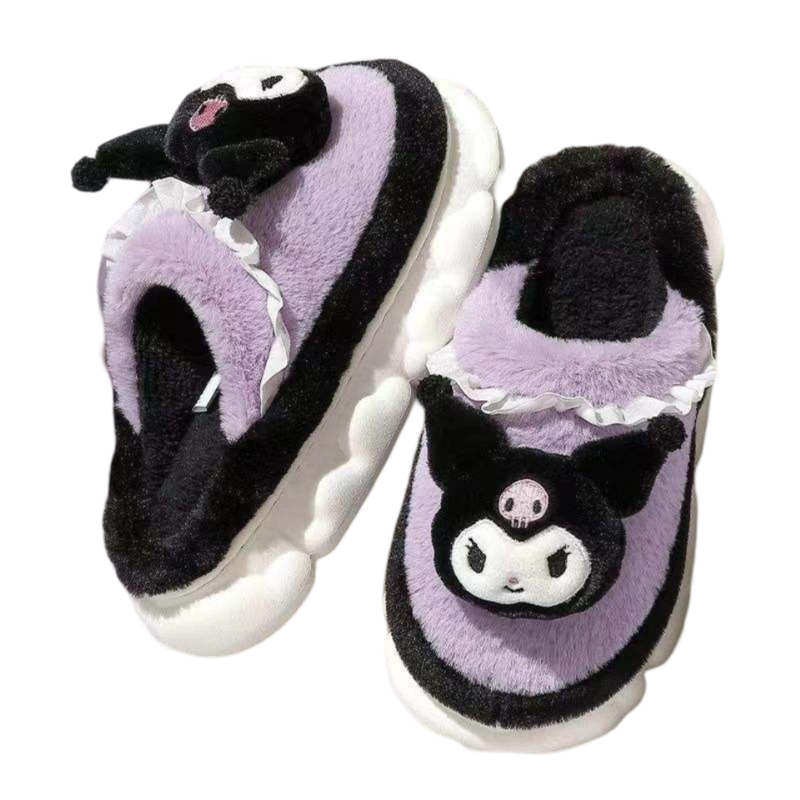 Kawaii Sanrio Kuromi Cotton Fuzzy Slipper