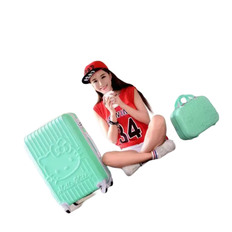 Sanrio Kawaii Hello Kitty Trolley Suitcase With Hand Bag