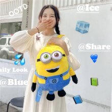 Miniso Despicable Me Minions Stuart Kevin Bob Cute Plush Backpack Kawaii Fluffy Stuffed Toy Double Shoulder Bag Handbags Holiday Miniso Despicable Me Minions Stuart Kevin Bob Cute Plush Backpack Kawaii Fluffy Stuffed Toy Double Shoulder Bag Handbags Holiday