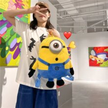 Miniso Despicable Me Minions Stuart Kevin Bob Cute Plush Backpack Kawaii Fluffy Stuffed Toy Double Shoulder Bag Handbags Holiday Miniso Despicable Me Minions Stuart Kevin Bob Cute Plush Backpack Kawaii Fluffy Stuffed Toy Double Shoulder Bag Handbags Holiday