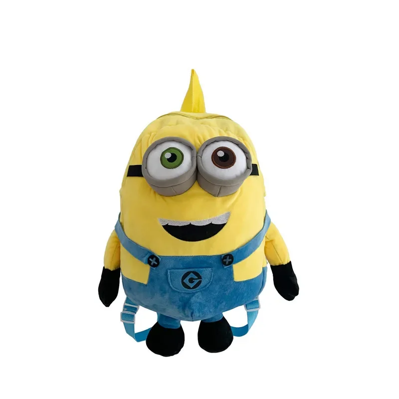 Miniso Despicable Me Minions Stuart Kevin Bob Cute Plush Backpack Kawaii Fluffy Stuffed Toy Double Shoulder Bag Handbags Holiday