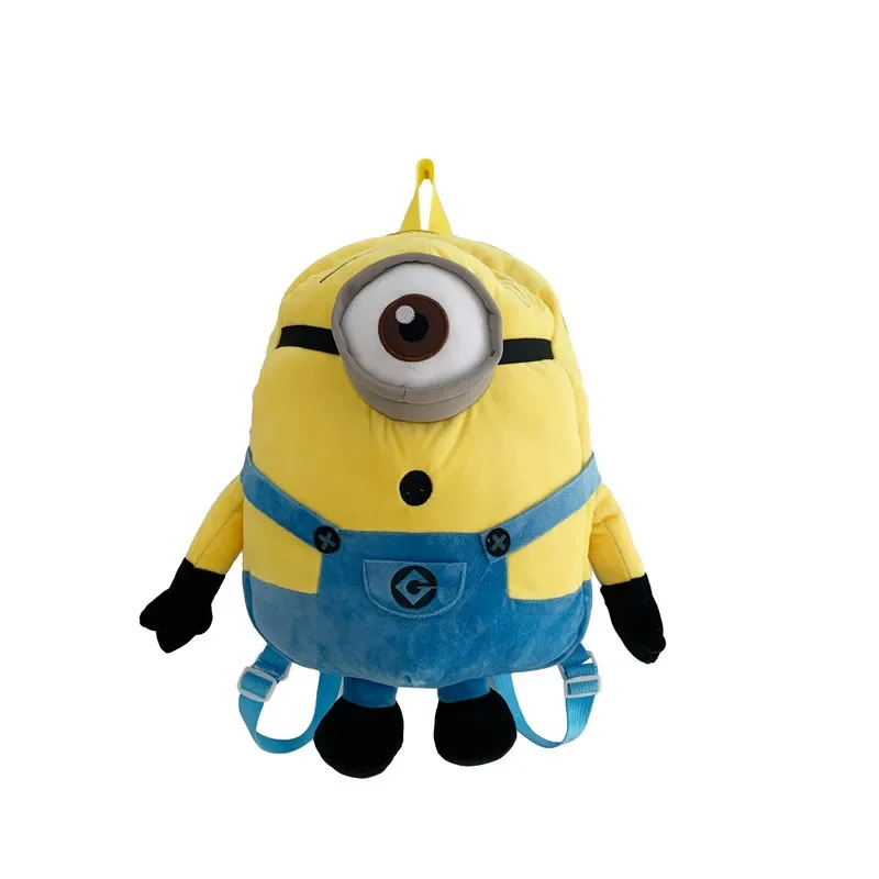 Miniso Despicable Me Minions Stuart Kevin Bob Cute Plush Backpack Kawaii Fluffy Stuffed Toy Double Shoulder Bag Handbags Holiday
