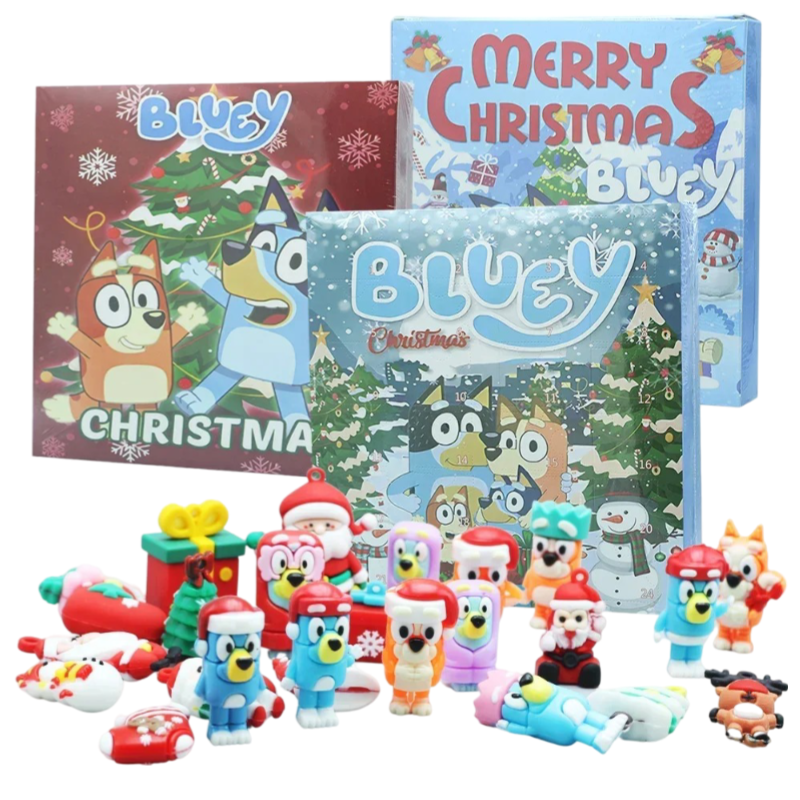 24Pcs Kawaii Bluey Character Christmas Advent Calendar Box