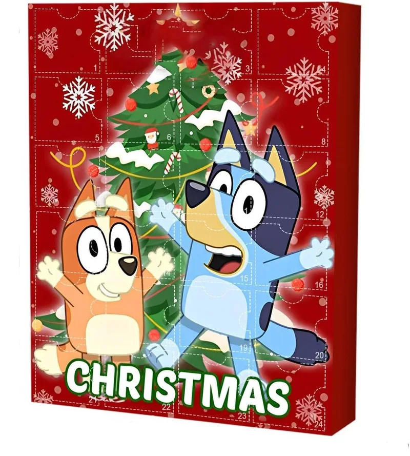Kawaii Cartoon Bluey Merry Christmas Advent Calendar 