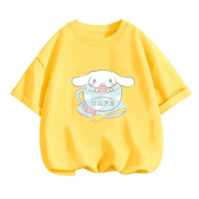 Sanrio Kawaii Cinnamoroll Short Sleeved T-Shirt Sanrio Kawaii Cinnamoroll Short Sleeved T-Shirt