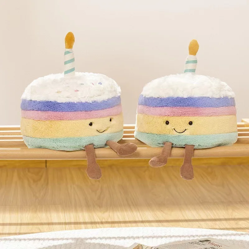 28cm Kawaii Jellycat Rainbow Birthday Cake Plush Toy