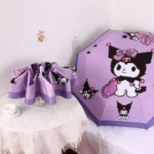 MINISO Kuromi Automatic Foldingg Umbrella Uv Blockin Thicken Cartoon Kawaii Women Reinforced Windproof Small Portable Umbrellas MINISO Kuromi Automatic Foldingg Umbrella Uv Blockin Thicken Cartoon Kawaii Women Reinforced Windproof Small Portable Umbrellas