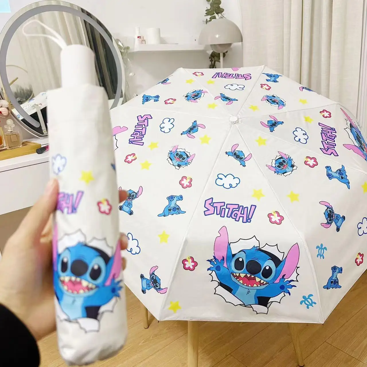 Kawaii Cartoon Stitch Printed Umbrella 