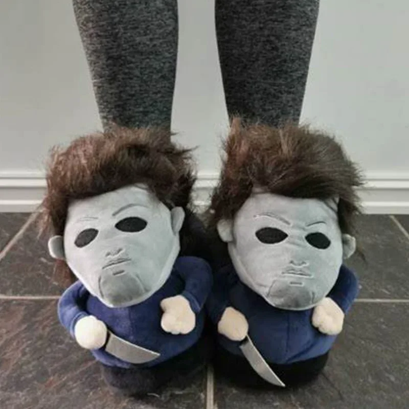 Kawaii Cartoon Halloween Michael Myers Plush Slipper