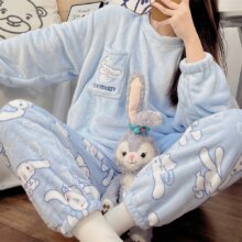 Sanrio Anime Cinnamoroll Pajamas Kawaii Kuromi My Melody Flannel Pullover Coral Velvet Winter Warm Pajamas Homewear Girl Gifts Sanrio Anime Cinnamoroll Pajamas Kawaii Kuromi My Melody Flannel Pullover Coral Velvet Winter Warm Pajamas Homewear Girl Gifts