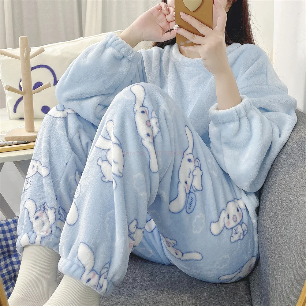 Sanrio Kawaii Cartoon Cinnamoroll Winter Pajama  