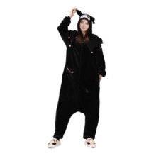 Kuromi Cosplay Costume Women Kigurumi Pajamas Cartoon Onesies Christmas One-Piece Overall Flannel Homewear Holiday Party Gift Kuromi Cosplay Costume Women Kigurumi Pajamas Cartoon Onesies Christmas One-Piece Overall Flannel Homewear Holiday Party Gift