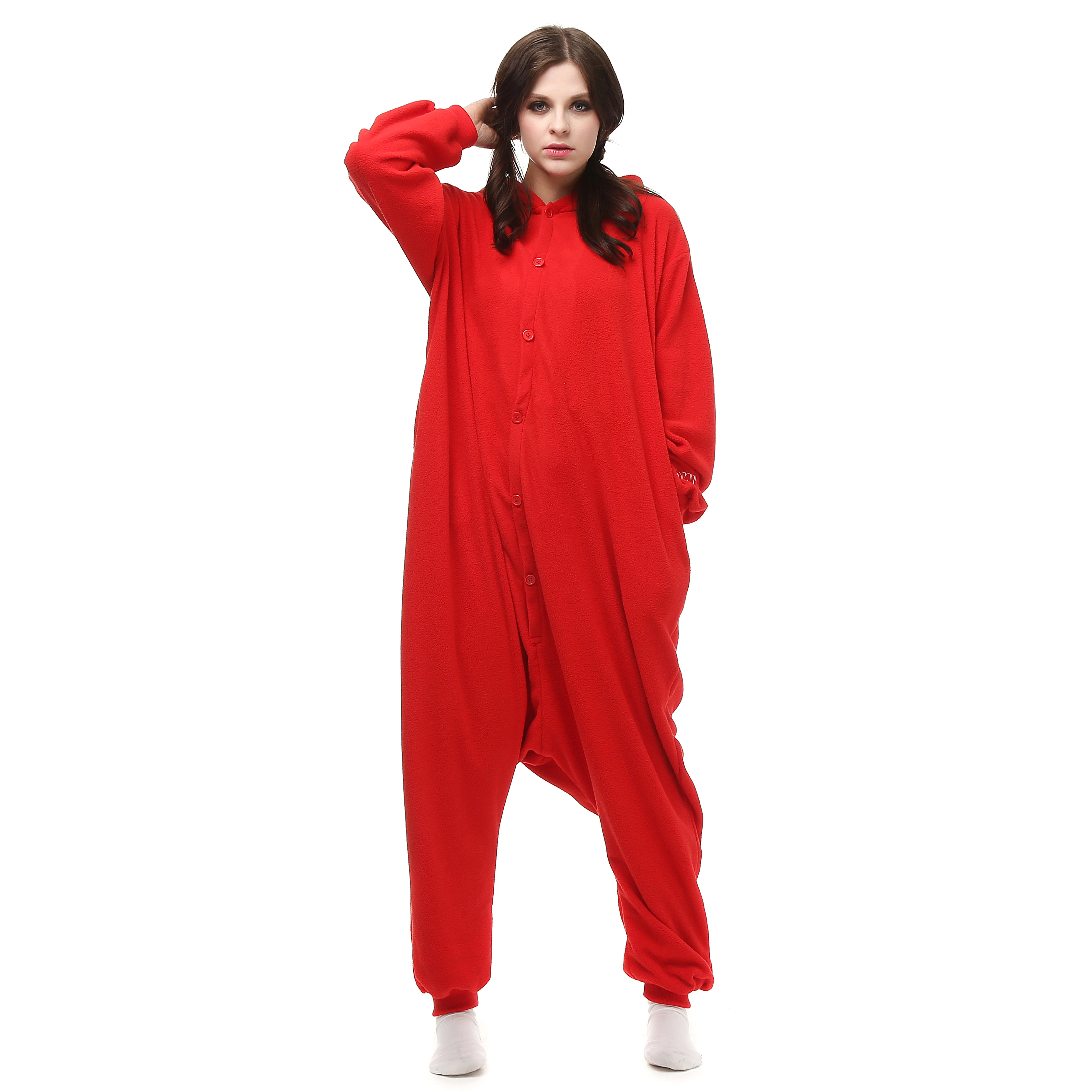 Kawaii Kigurumi Red Cookie Monster Onesies Cosplay Costume