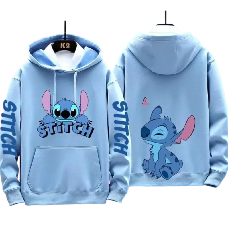 Anime Kawaii Stitch Printed Winter Hoodie 