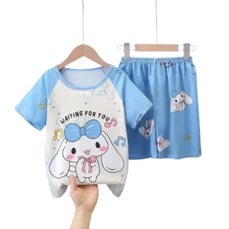 Kawaii Cartoon Cinnamoroll Blue Pajamas Set