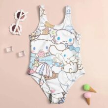 Kawaii Sanrio Cartoon Cinnamoroll Printed One-Piece Swimsuit Kawaii Sanrio Cartoon Cinnamoroll Printed One-Piece Swimsuit