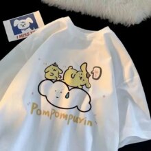 New Sanrio Short Sleeve T-Shirt Kawali Pompompurin Pure Cotton Loose Comfortable Ins Anime Friend Birthday Gift Toys New Sanrio Short Sleeve T-Shirt Kawali Pompompurin Pure Cotton Loose Comfortable Ins Anime Friend Birthday Gift Toys