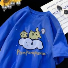 New Sanrio Short Sleeve T-Shirt Kawali Pompompurin Pure Cotton Loose Comfortable Ins Anime Friend Birthday Gift Toys New Sanrio Short Sleeve T-Shirt Kawali Pompompurin Pure Cotton Loose Comfortable Ins Anime Friend Birthday Gift Toys