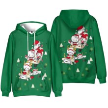 Hello Kitty Fashions Autumn/Winter Clothing For Women Cute Cartoon Hooded Sweatshirt Christmas Party Kawaii Long Sleeved Shirt Hello Kitty Fashions Autumn/Winter Clothing For Women Cute Cartoon Hooded Sweatshirt Christmas Party Kawaii Long Sleeved Shirt