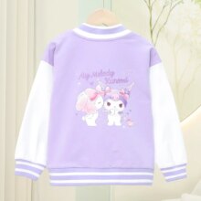 Kawaii Baseball Jacket Cartoon Anime Sanrio Kuromi My Melody Cinnamoroll Spring and Autumn Children’s Cute Jacket Top Kawaii Baseball Jacket Cartoon Anime Sanrio Kuromi My Melody Cinnamoroll Spring and Autumn Children's Cute Jacket Top
