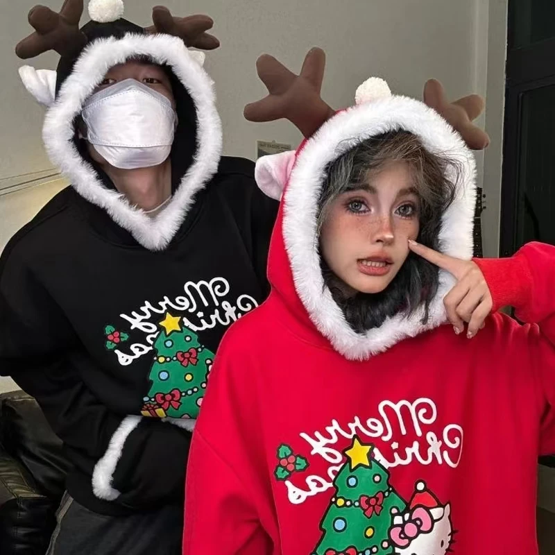 Kawaii Sanrio Hello Kitty Christmas Deer Hoodie