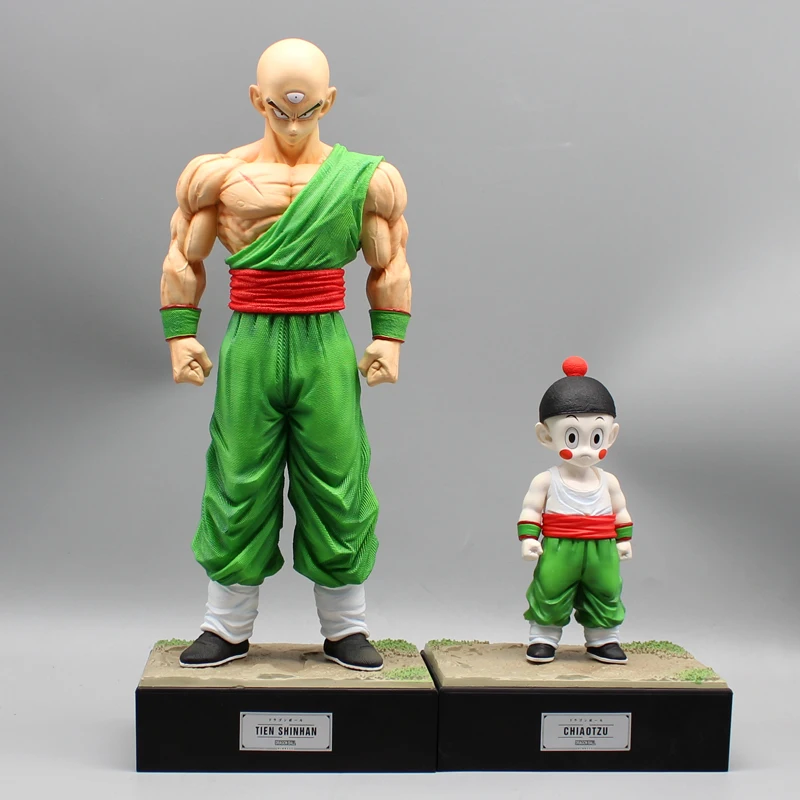 2Pcs Anime Kawaii Dragon Ball Chiaotzu And Tien Shinhan Action Figure Toy 