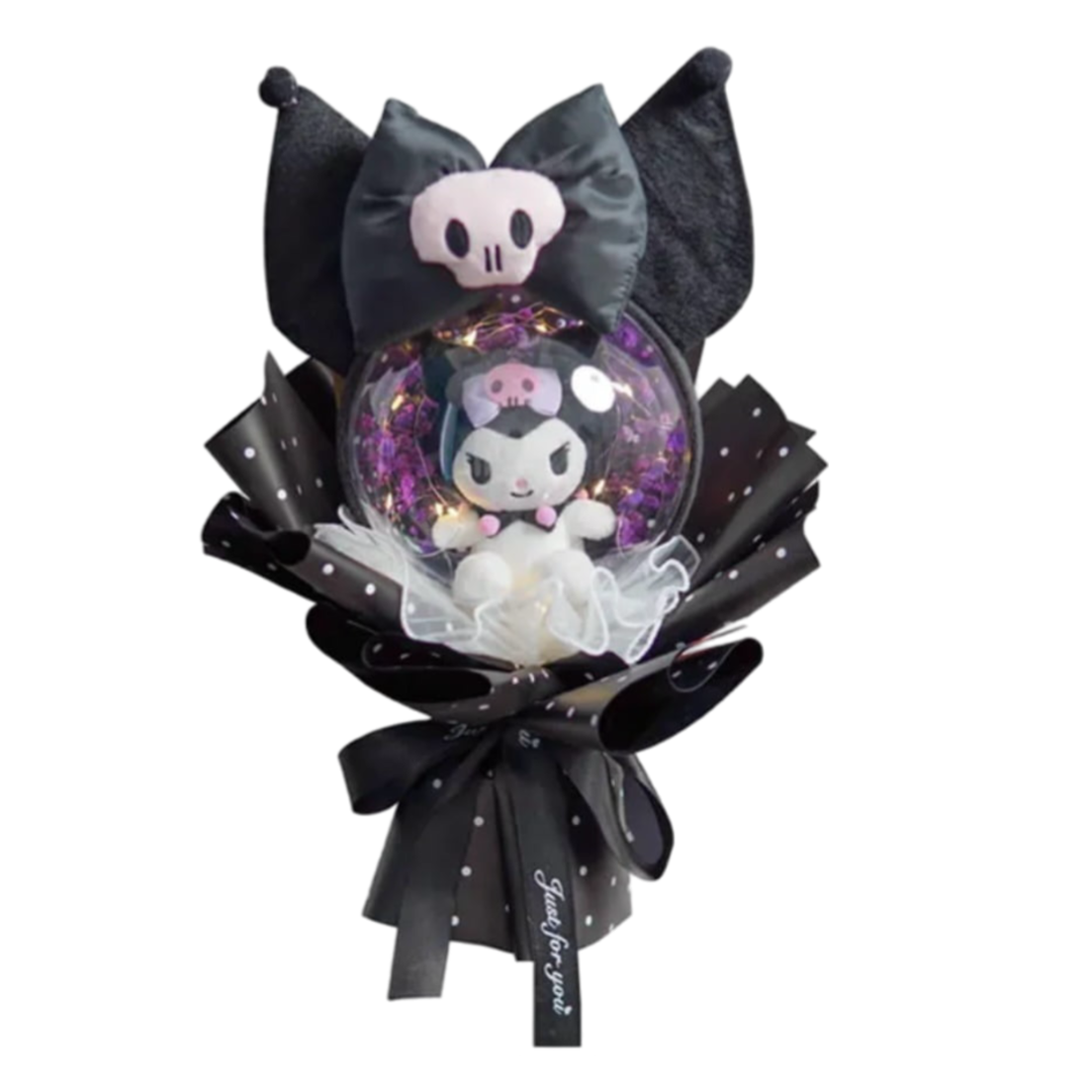 Kawaii Sanrio Cartoon Kuromi Bobo Black Plush Bouquet