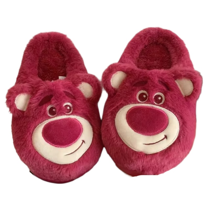 Kawaii Cartoon Lotso'-Huggin' Bear Plush Winter Slippers