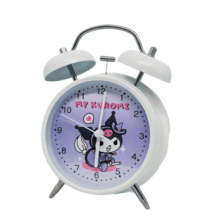 Sanrio Kawaii Cartoon Kuromi Bell Alarm Clock With Backlight Sanrio Kawaii Cartoon Kuromi Bell Alarm Clock With Backlight