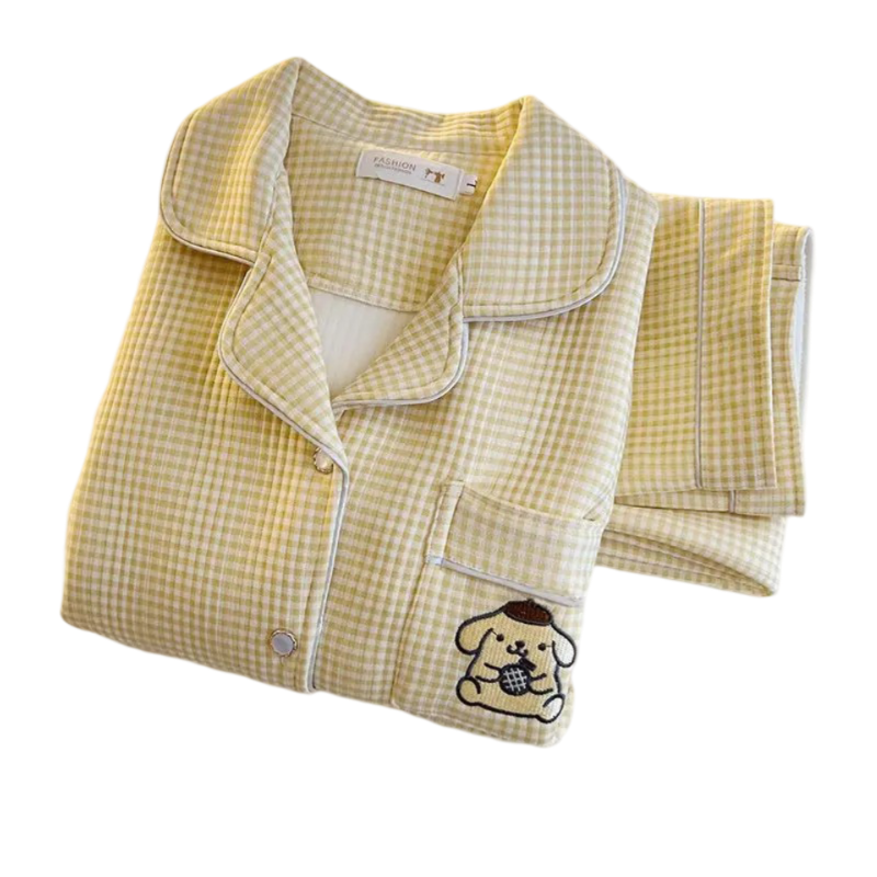 Sanrio Kawaii Pompompurin Long Sleeve Autumn Pajama Set 